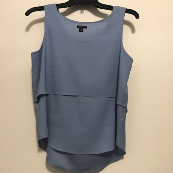 Ann Taylor Light Blue Sleeveless Layered Blouse - Picture 1 of 2
